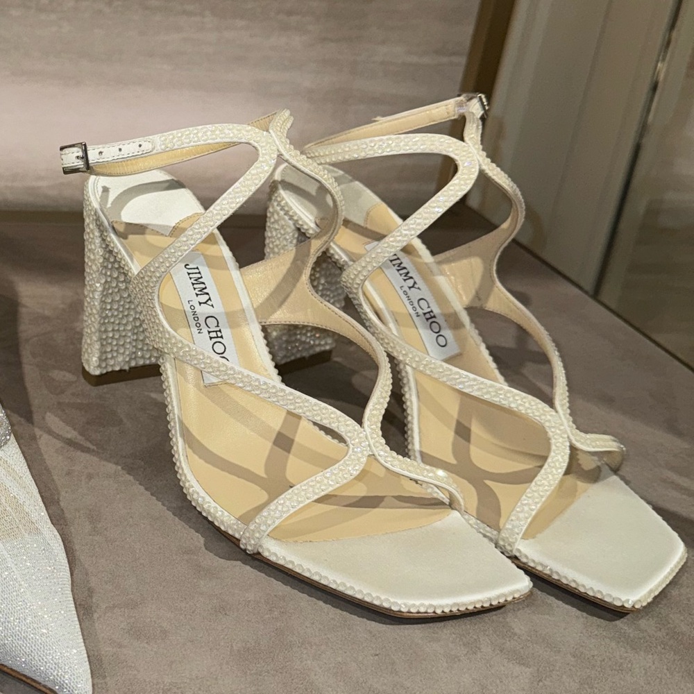 Jimmy Choo Azie Crystal Embedded Sandals/Heels